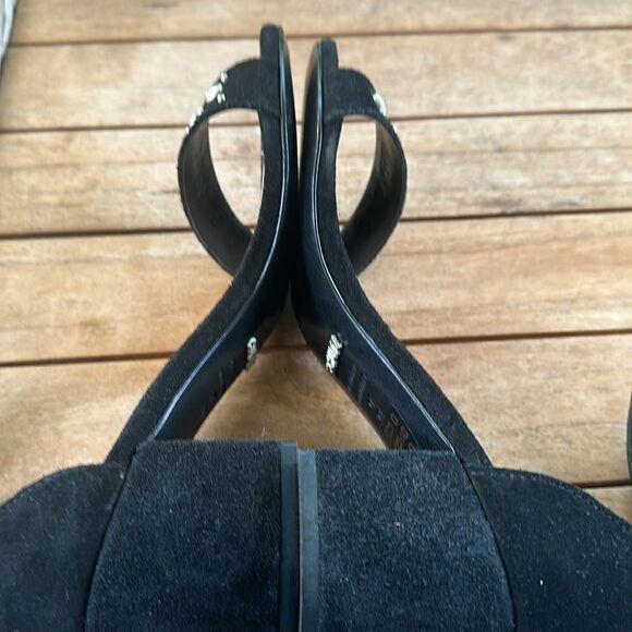 Schutz Womens Naharis Black Suede Bead Stud Embroidered Shoe 6.5 - Picture 7 of 8